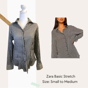 Zara Stretch brown stripes Polo